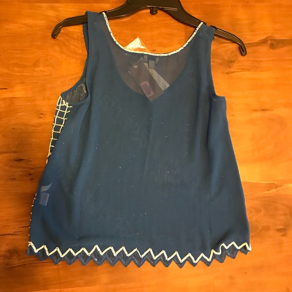 CREMIEUX royal blue with white beading tank! - Picture 3 of 5